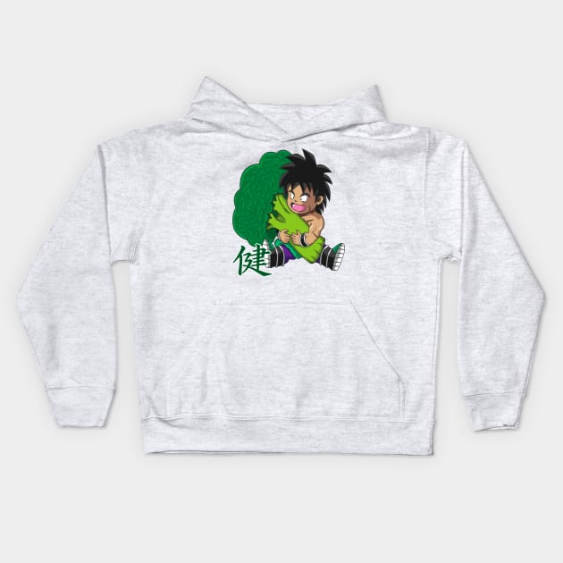 Super Broccoli Kids Hoodie by KaboomArtz